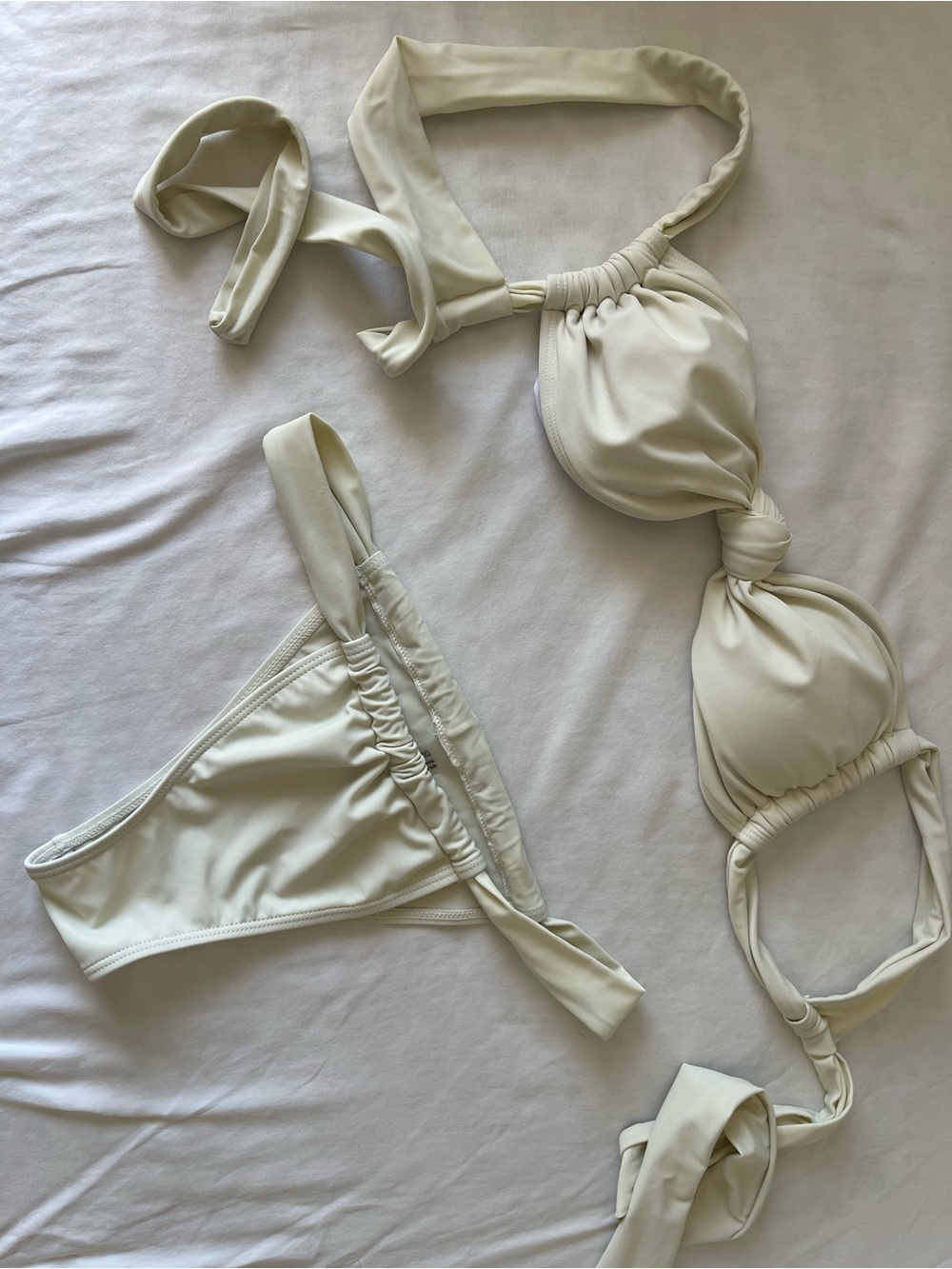 Cream Tie-Detail Women's Bikini Set - Unbranded